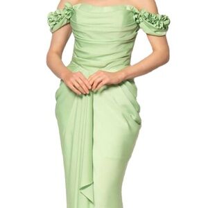 Rengin Athena Satin maxi Dress